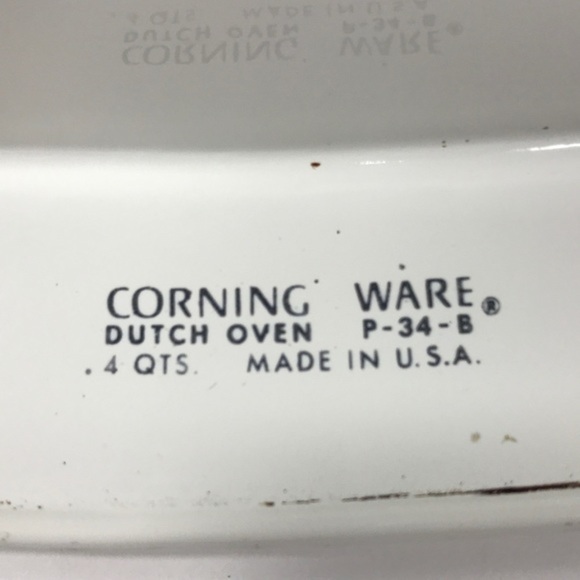 Vintage Corningware Dutch Oven 4Qt with Lid P-34-B - Picture 9 of 9
